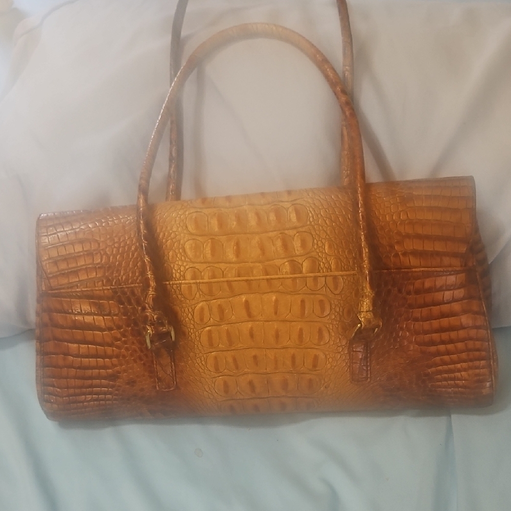 Tan Crocodile Leather Brahmin Handbag FINAL PRICE OFFER BUY NOW LAST OFFER - Picture 2 of 2
